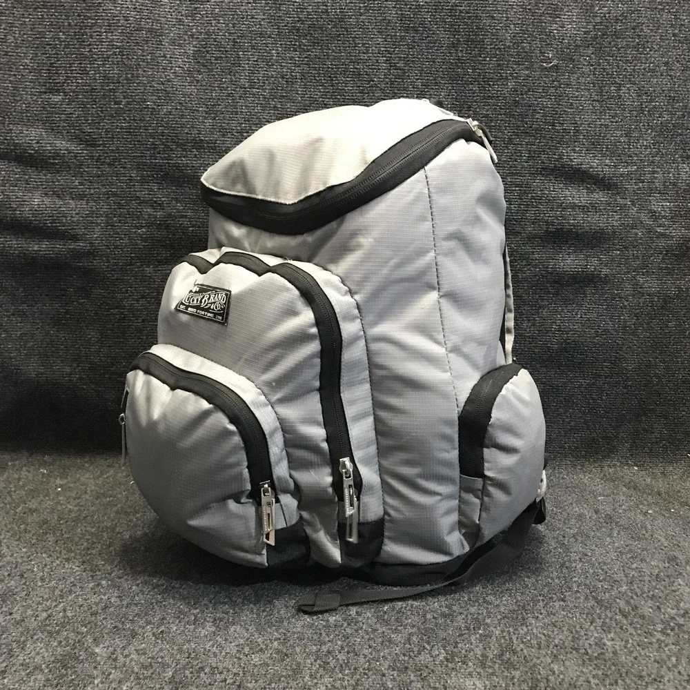 Lucky Brand & Co. Vintage Style Gray/Black Backpack Laptop Computer Bag Daypack